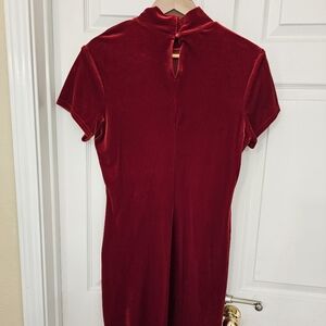 Red suede dress
